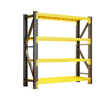 Yellow 4-Tier Metal Heavy-Duty Freestanding Garage Shelves Image - 4