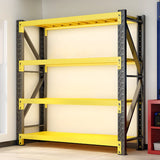 Yellow 4-Tier Metal Heavy-Duty Freestanding Garage Shelves Image - 5