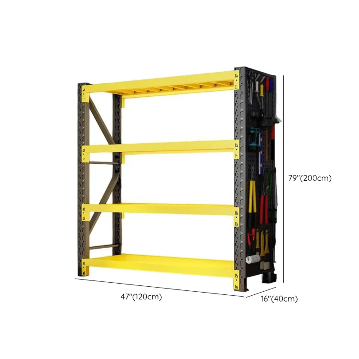 Yellow 4-Tier Metal Heavy-Duty Freestanding Garage Shelves 