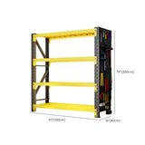 Yellow 4-Tier Metal Heavy-Duty Freestanding Garage Shelves #size