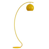 Yellow Arched Modern Globe Metal LED Floor Lamp Image - 5