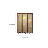 Yellow Floral Double Sided Print Translucent Room Divider #size