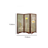 Yellow Floral Double Sided Print Translucent Room Divider Image - 17