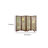 Yellow Floral Double Sided Print Translucent Room Divider Image - 19