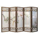 Yellow Floral Double Sided Print Translucent Room Divider Image - 5