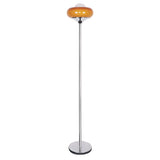 Yellow Glass Round Modern Chrome LED Floor Lamp Image - 5