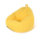 Yellow Large Oval Cotton Blend Removable Bean Bag Chair Image - 1