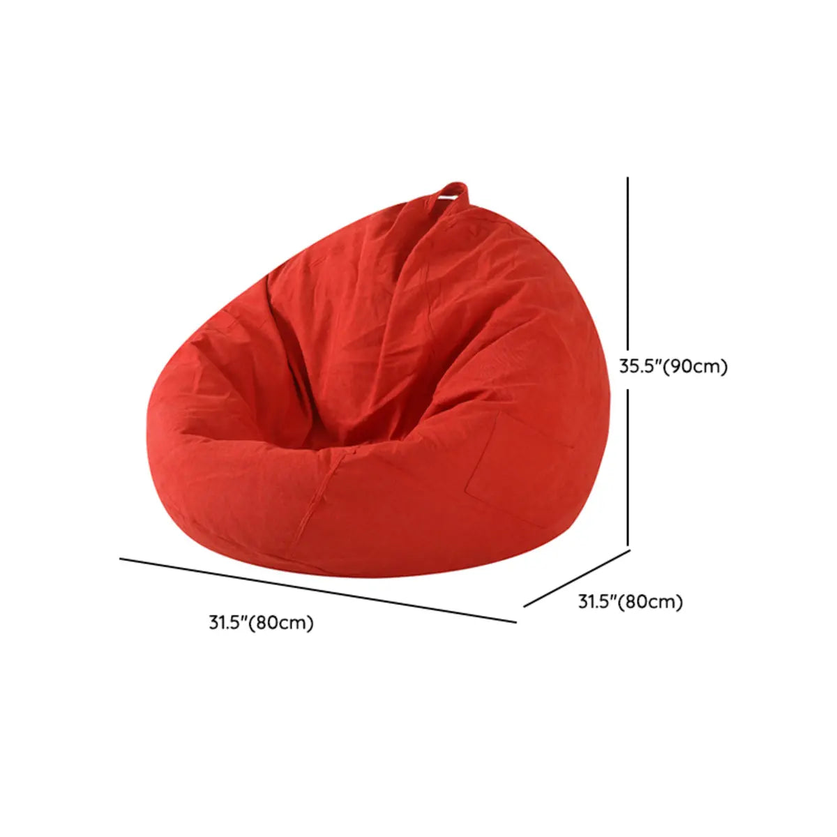 Yellow Large Oval Cotton Blend Removable Bean Bag Chair Image - 23