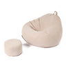 Yellow Large Oval Cotton Blend Removable Bean Bag Chair Image - 3