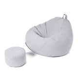 Yellow Large Oval Cotton Blend Removable Bean Bag Chair Image - 4