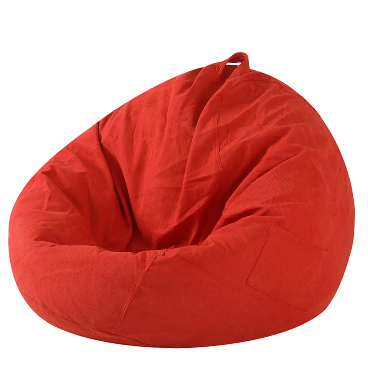 Yellow Large Oval Cotton Blend Removable Bean Bag Chair Image - 5