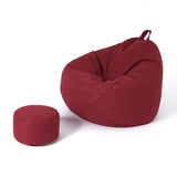 Yellow Large Oval Cotton Blend Removable Bean Bag Chair Image - 6