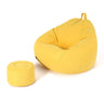 Yellow Large Oval Cotton Blend Removable Bean Bag Chair Image - 7