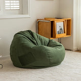 Yellow Large Round Cotton Bean Bag Chair with Storage Image - 12