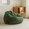 Yellow Large Round Cotton Bean Bag Chair with Storage Image - 12