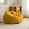 Yellow Large Round Cotton Bean Bag Chair with Storage Image - 7