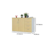 Yellow Lateral Wood Medium Lockable Filing Cabinet Image - 10