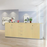 Yellow Lateral Wood Medium Lockable Filing Cabinet Image - 3