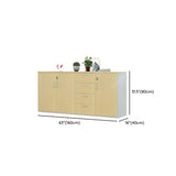 Yellow Lateral Wood Medium Lockable Filing Cabinet #size