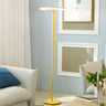 Yellow Macaron Style Acrylic Disc LED Floor Lamp Image - 1