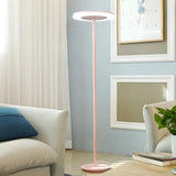 Yellow Macaron Style Acrylic Disc LED Floor Lamp Image - 12