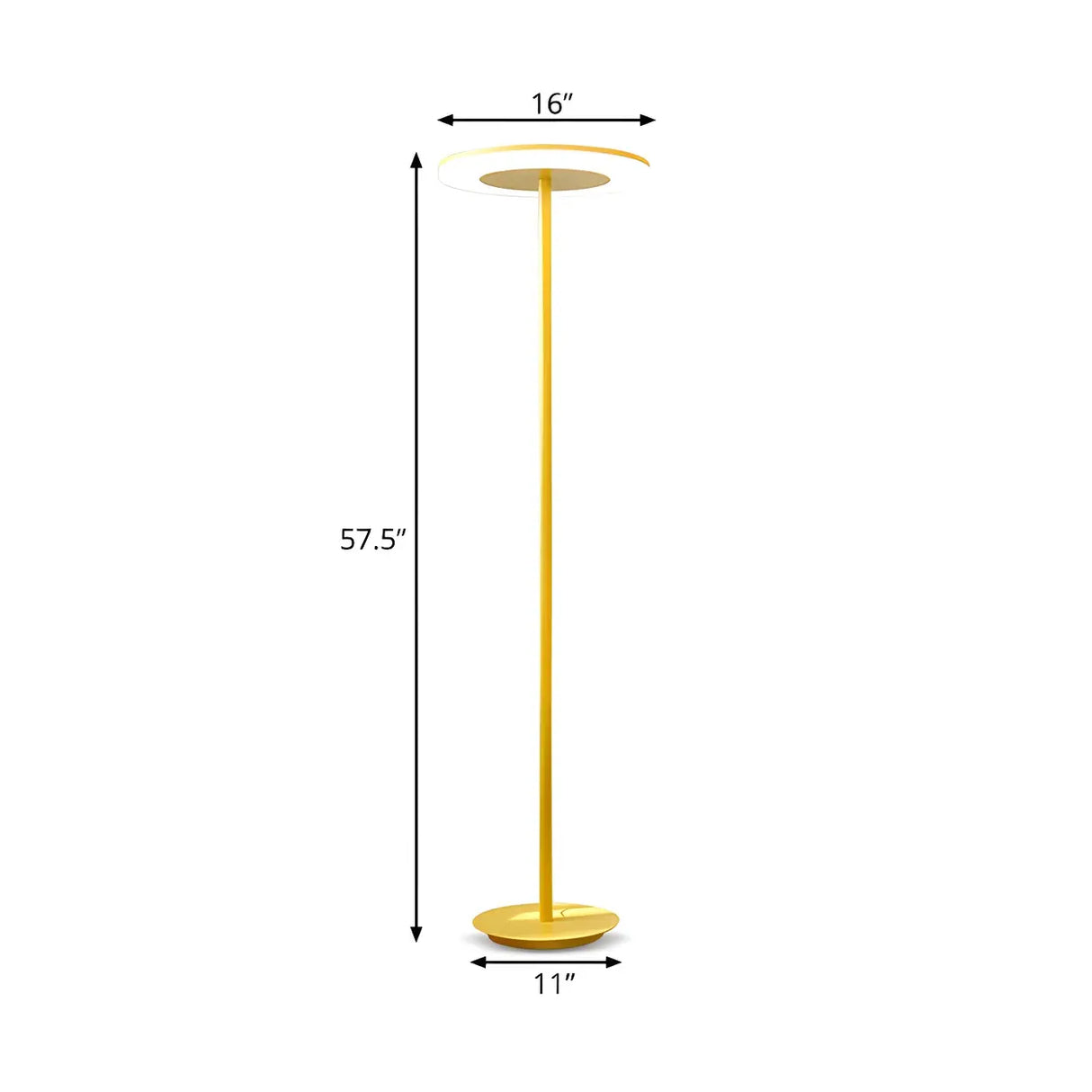 Yellow Macaron Style Acrylic Disc LED Floor Lamp 