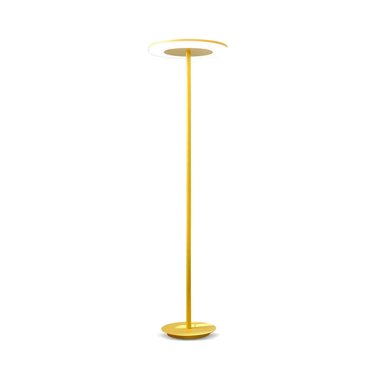 Yellow Macaron Style Acrylic Disc LED Floor Lamp Image - 3