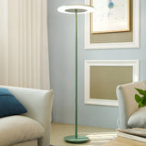 Yellow Macaron Style Acrylic Disc LED Floor Lamp Image - 5