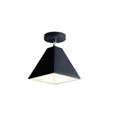 Yellow Pyramid Frustum Iron Semi-Flush Mount Light Image - 10