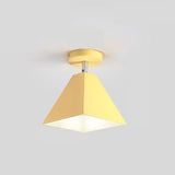 Yellow Pyramid Frustum Iron Semi-Flush Mount Light Image - 11