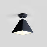 Yellow Pyramid Frustum Iron Semi-Flush Mount Light Image - 13