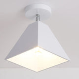 Yellow Pyramid Frustum Iron Semi-Flush Mount Light Image - 14