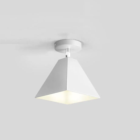 Yellow Pyramid Frustum Iron Semi-Flush Mount Light Image - 2