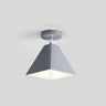 Yellow Pyramid Frustum Iron Semi-Flush Mount Light Image - 3