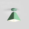 Yellow Pyramid Frustum Iron Semi-Flush Mount Light Image - 5