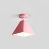 Yellow Pyramid Frustum Iron Semi-Flush Mount Light Image - 9