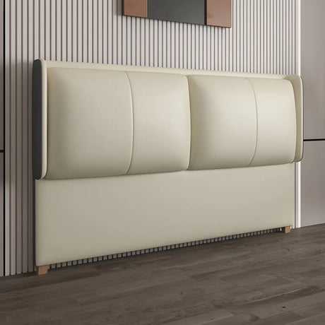 Yellow Rectangular Upholstered Wingback Headboard Image - 2