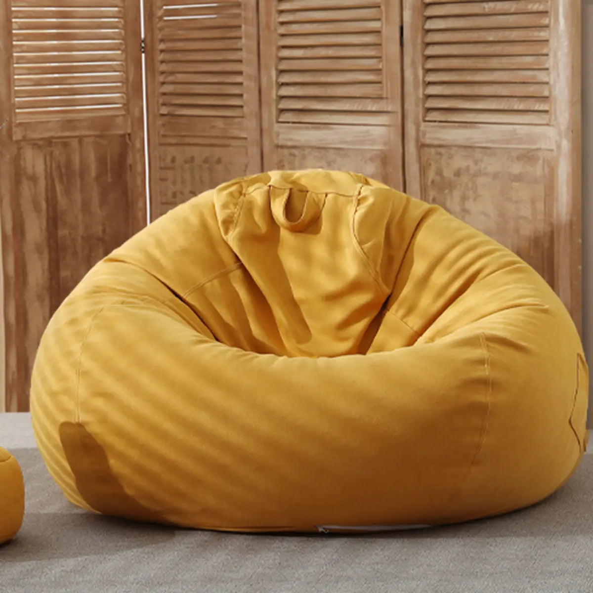 Yellow Removable Round Cotton Washable Bean Bag Chair Image - 1