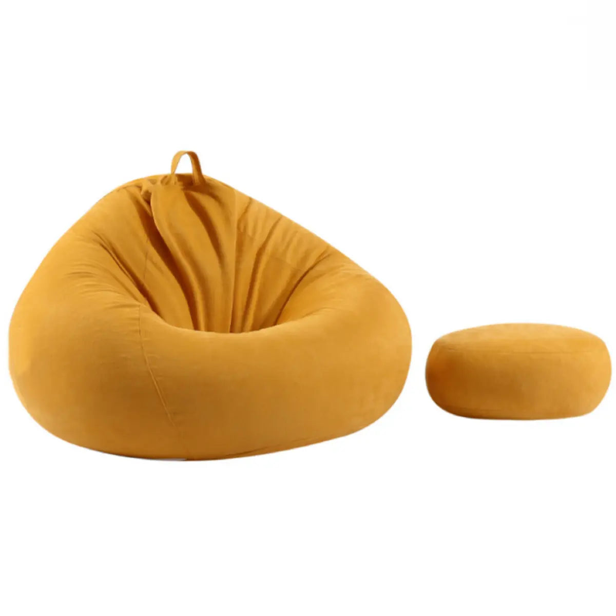 Yellow Removable Round Cotton Washable Bean Bag Chair Image - 10