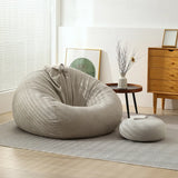 Yellow Removable Round Cotton Washable Bean Bag Chair Image - 3