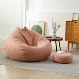 Yellow Removable Round Cotton Washable Bean Bag Chair Image - 5