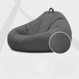 Yellow Round Cotton Removable Bean Bag Chair with Storage Image - 10