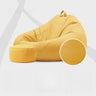 Yellow Round Cotton Removable Bean Bag Chair with Storage Image - 12