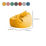 Yellow Round Cotton Removable Bean Bag Chair with Storage #size