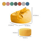 Yellow Round Cotton Removable Bean Bag Chair with Storage Image - 21