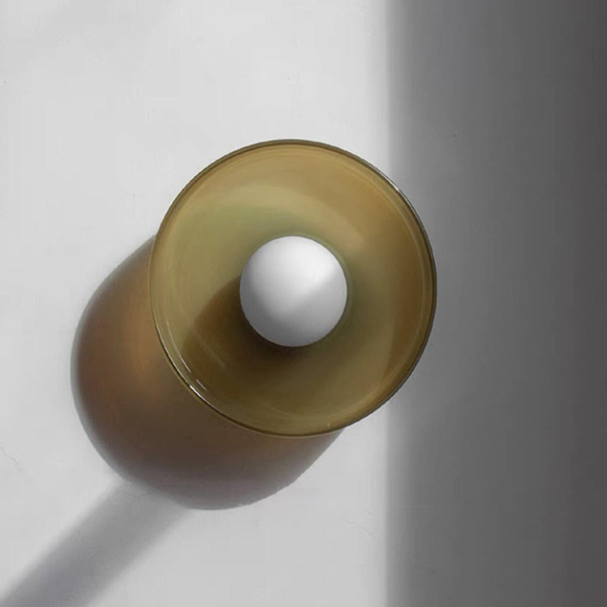 Yellow Round Crystal Frosted Glass Wall Sconce  Image - 11