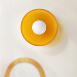 Yellow Round Crystal Frosted Glass Wall Sconce  Image - 15