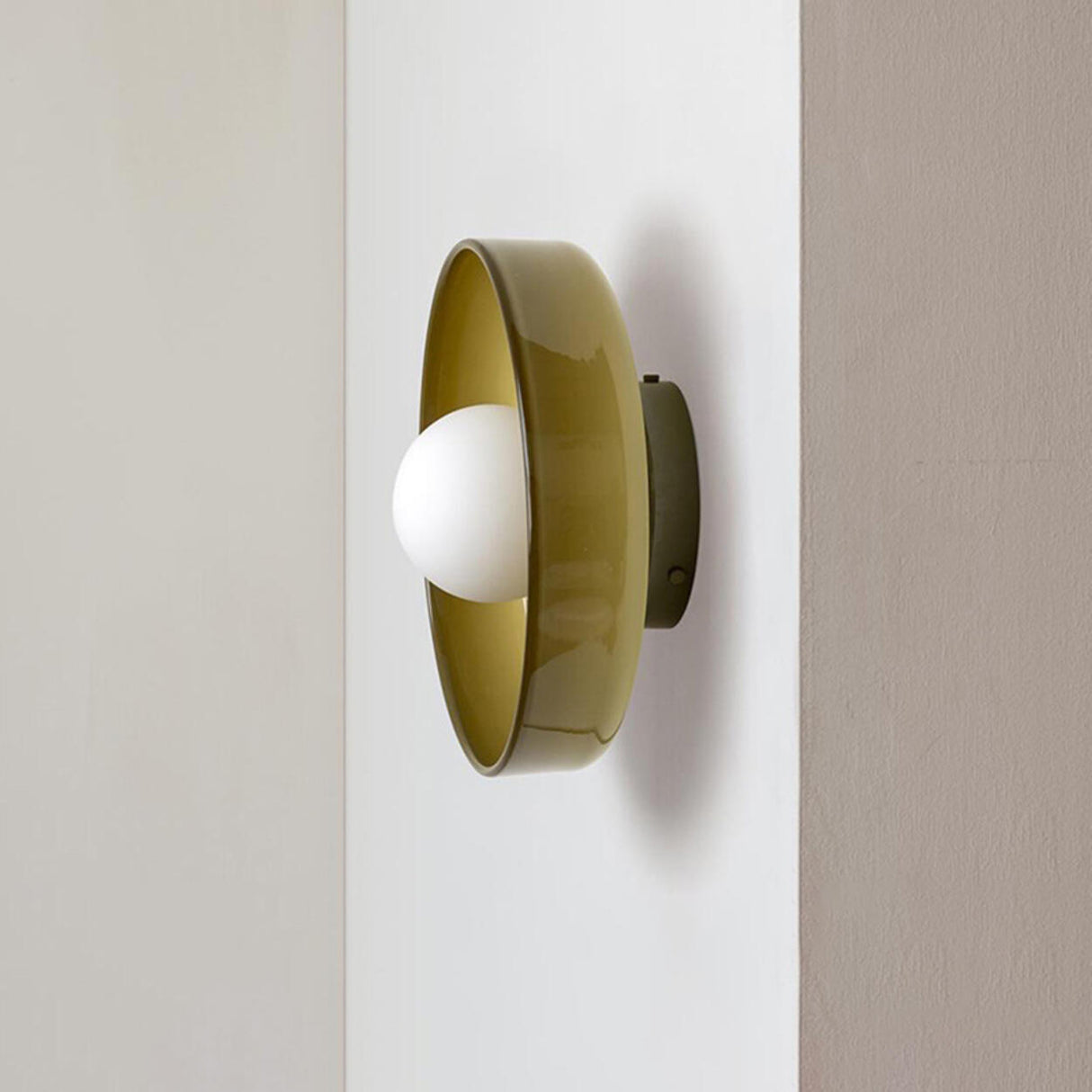 Yellow Round Crystal Frosted Glass Wall Sconce  Image - 16