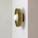 Yellow Round Crystal Frosted Glass Wall Sconce  Image - 16