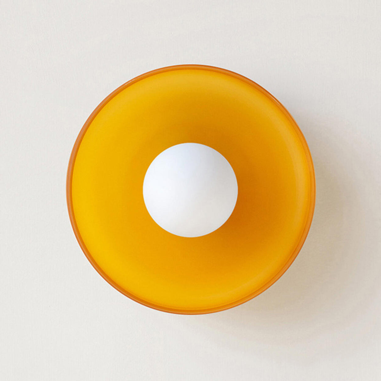 Yellow Round Crystal Frosted Glass Wall Sconce  Image - 3